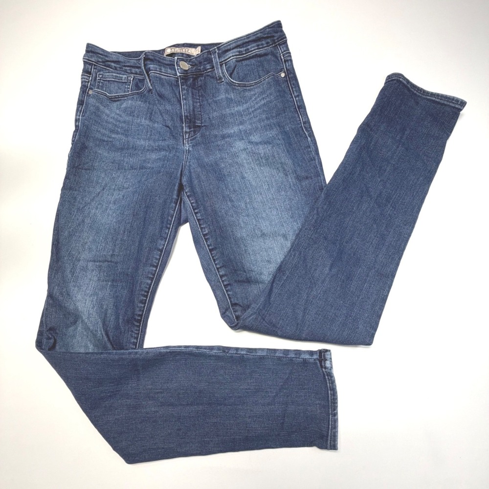 Athleta Stretch Skinny Jeans Women's 10 Tall Medium Wash Denim